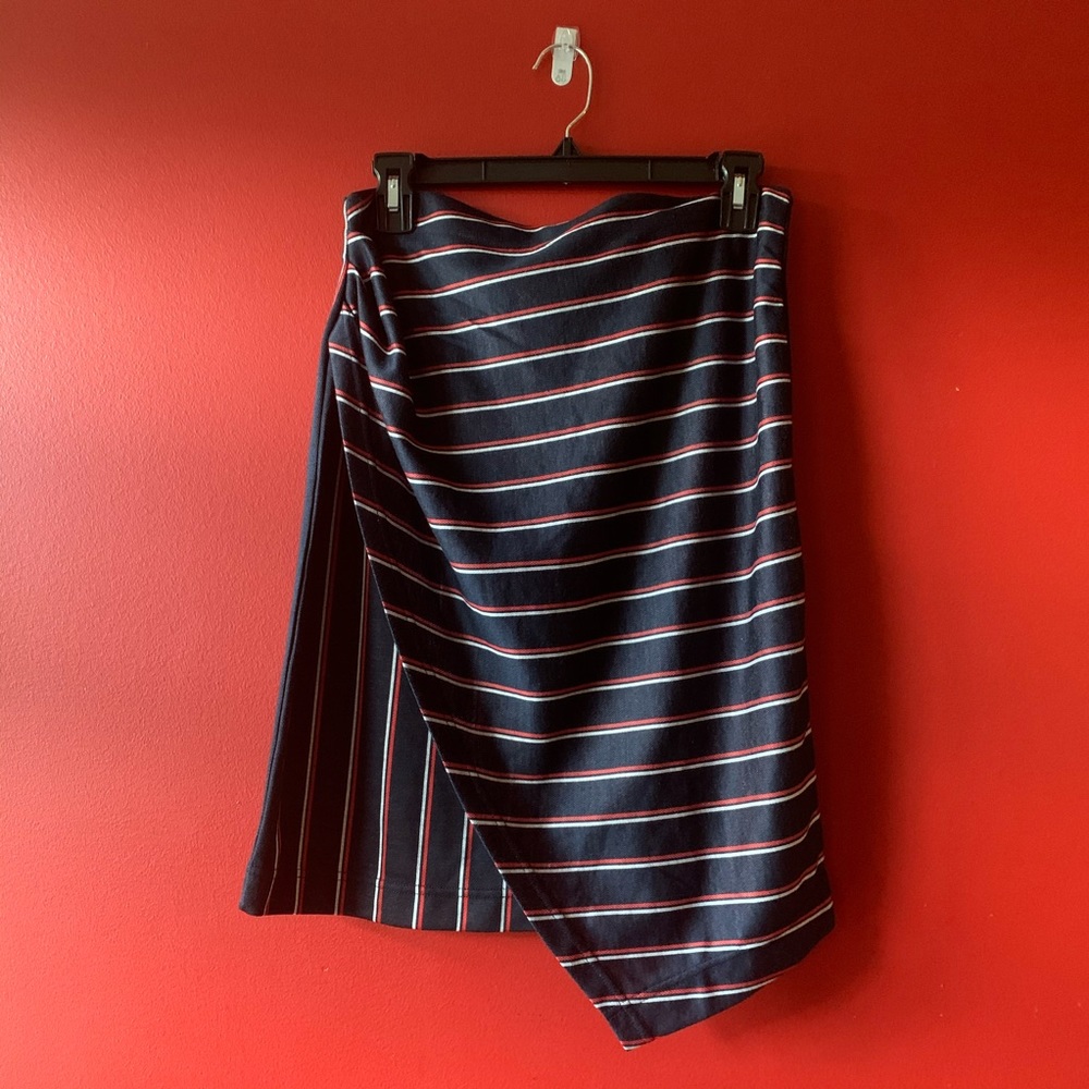 New without tags, striped asymmetrical skirt